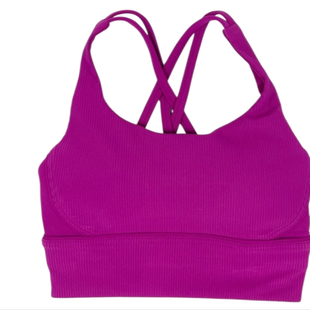 Lululemon Energy Long Line Ribbed Sports Bra Highlight Purple Size 6